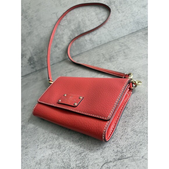 KATE SPADE Natalie Wellesley Small Clutch Crossbody Bag Red/Pink - Picture 3 of 9